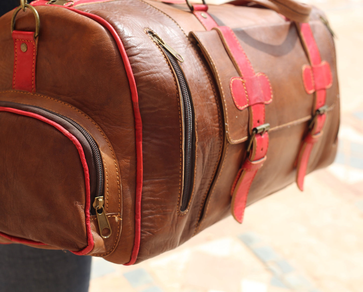 Brown Leather Travel Bag