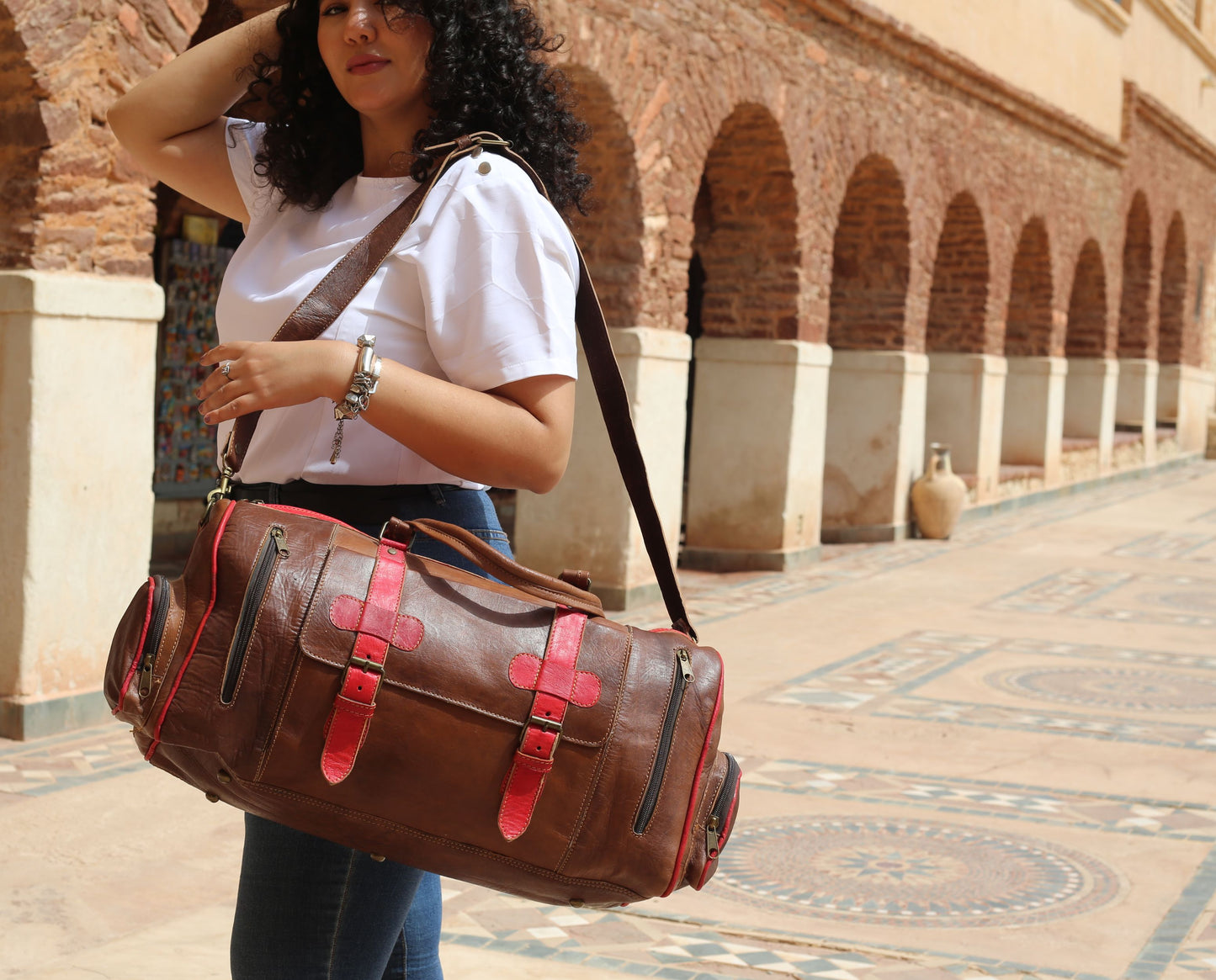 Brown Leather Travel Bag