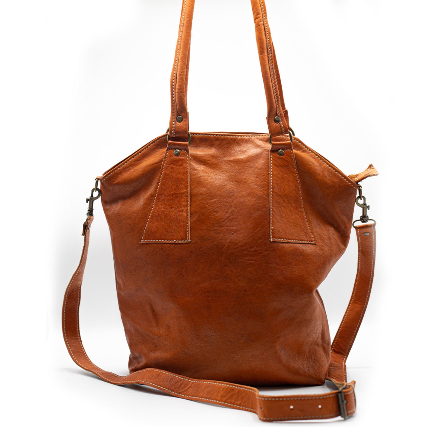 Cognac Leather Shoulder Bag