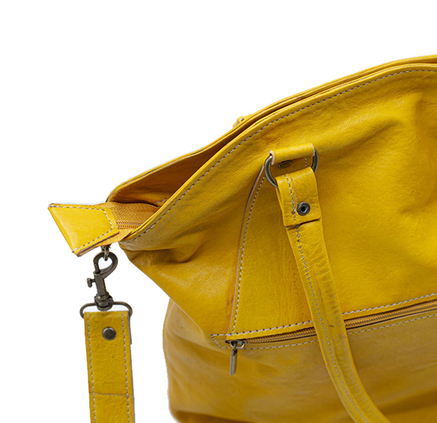 Yellow Leather Shoulder Bag