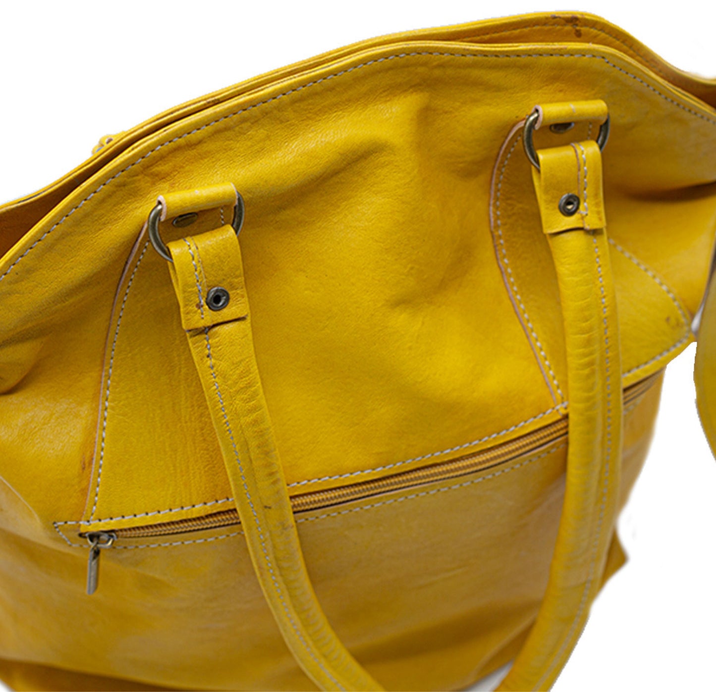 Yellow Leather Shoulder Bag