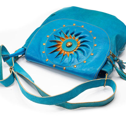Turquoise Blue Leather Bag