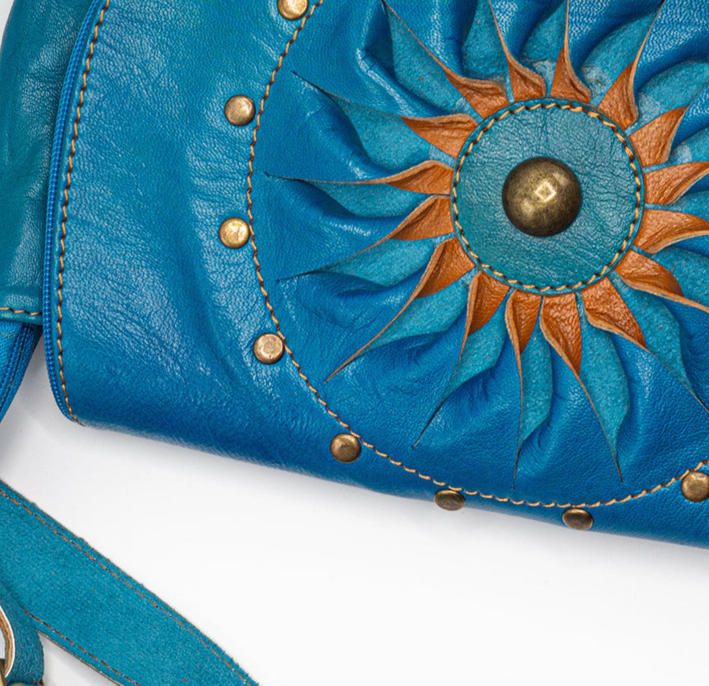 Turquoise Blue Leather Bag