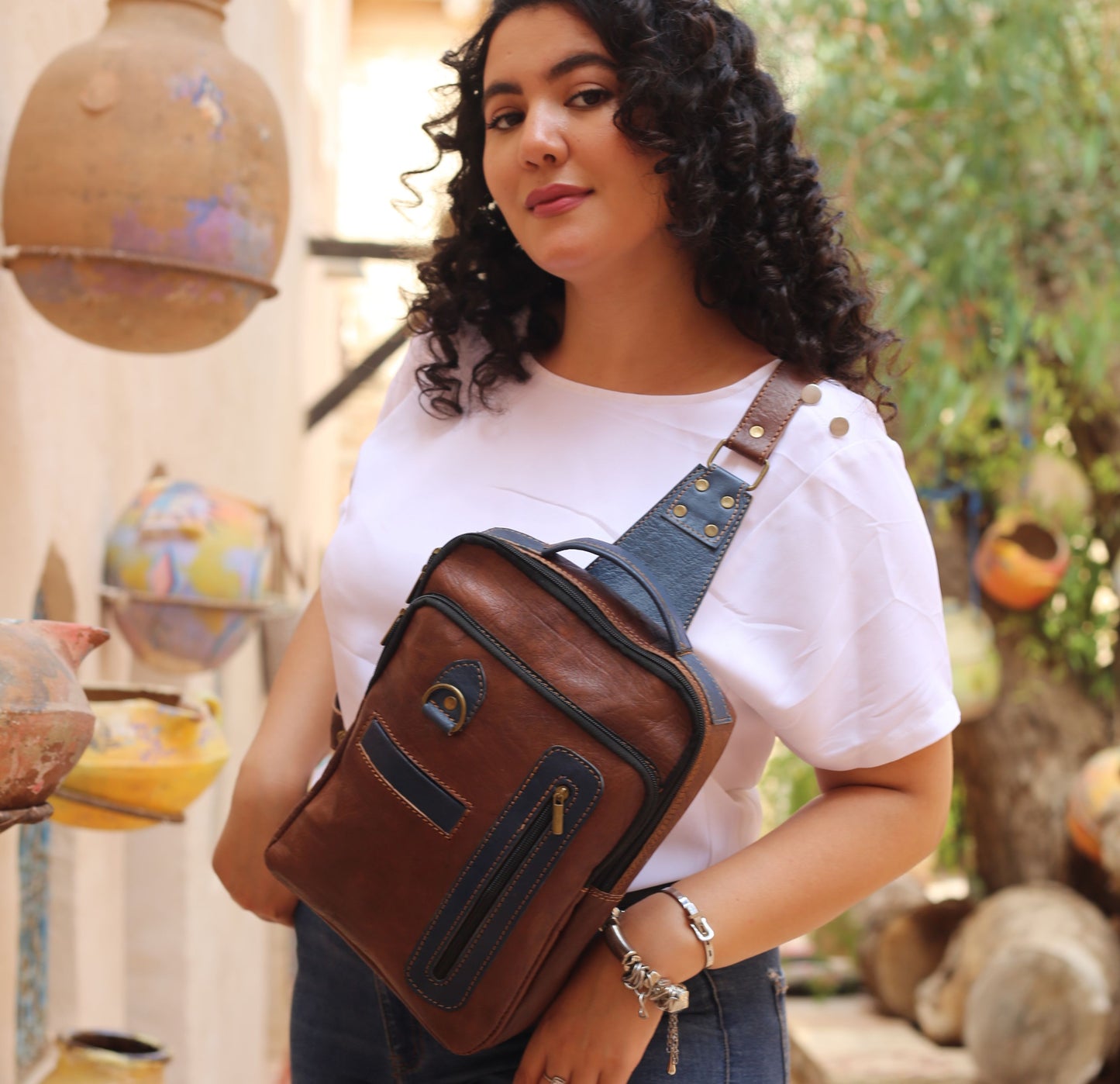 Brown Leather Crossbody Bag