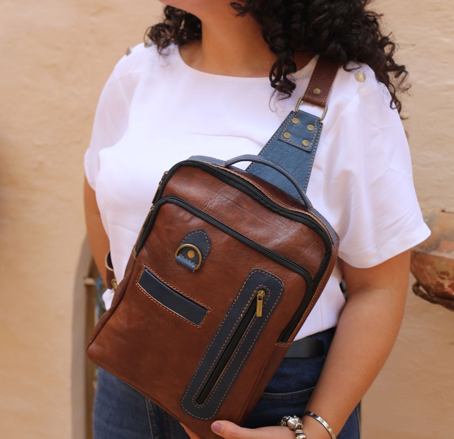 Brown Leather Crossbody Bag