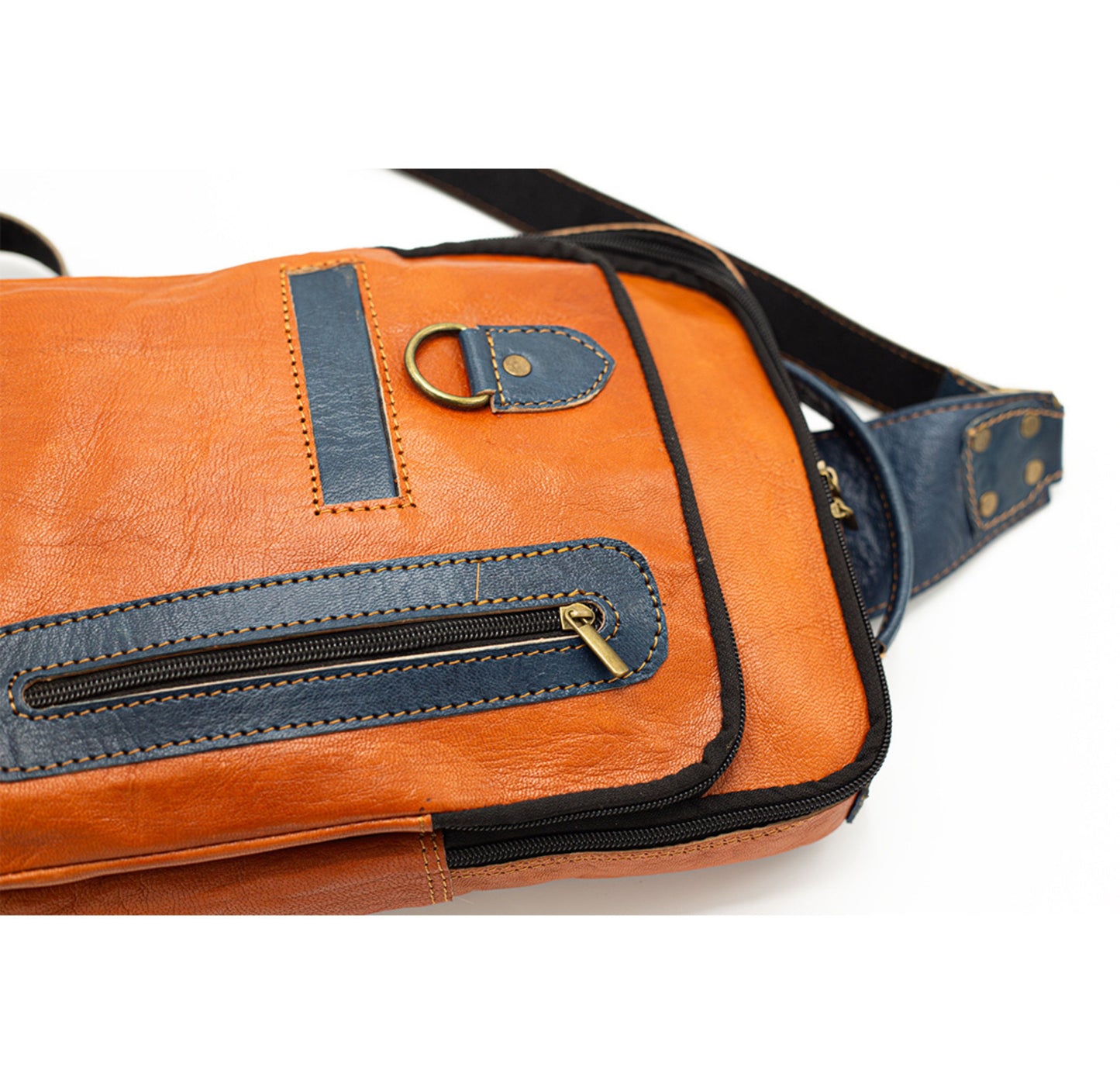 Cognac Leather Crossbody Bag