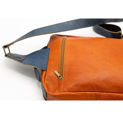 Cognac Leather Crossbody Bag