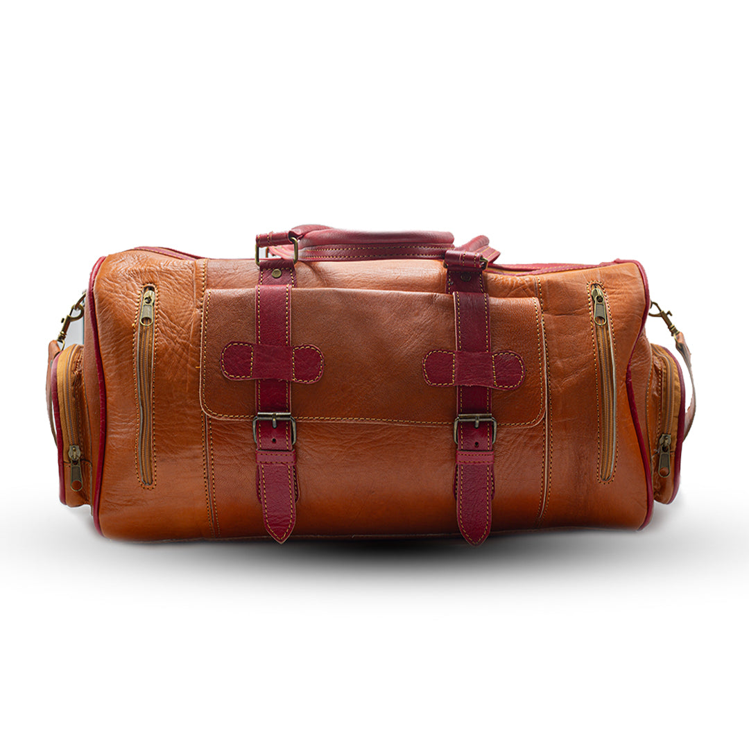 Cognac Leather Travel Bag