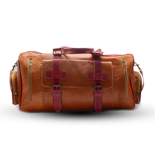 Cognac Leather Travel Bag
