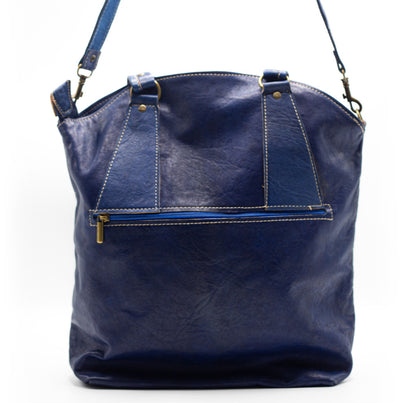 Blue Leather Shoulder Bag